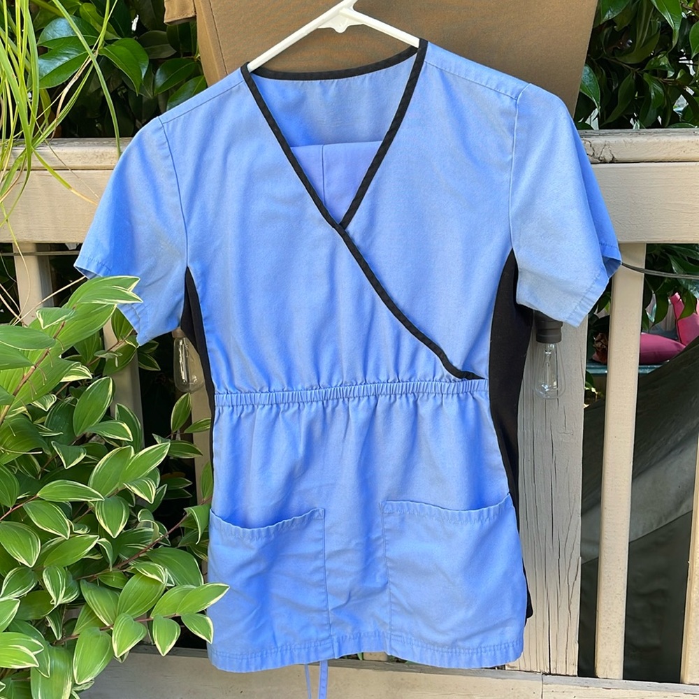 Cherokee workwear flexible scrub top xs with Cherokee flare scrub bottom xxs